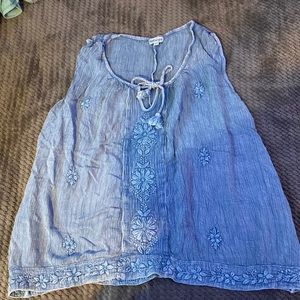 Blue detailed tank top